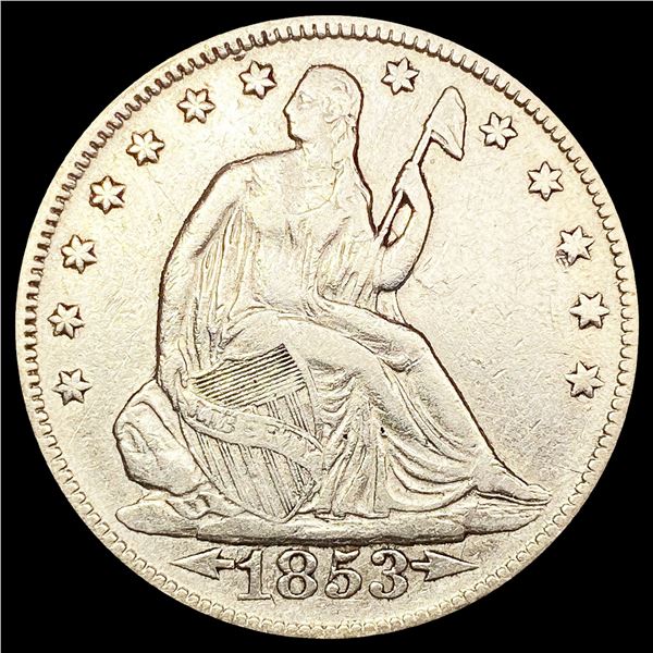 1853 Arws & Rays Seated Liberty Half Dollar ABOUT