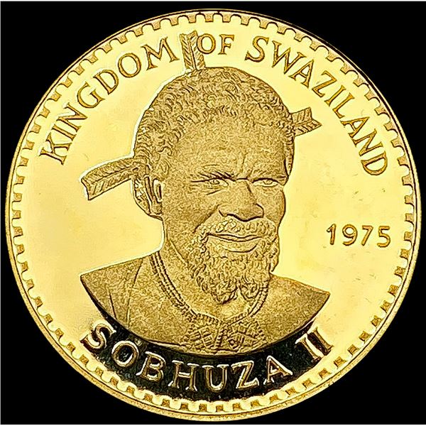 1975 Swaziland .1247oz Gold 50 Emalangeni GEM PROO