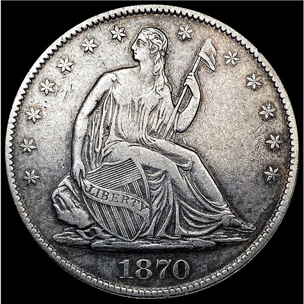 1870-S Seated Liberty Half Dollar LIGHTLY CIRCULAT