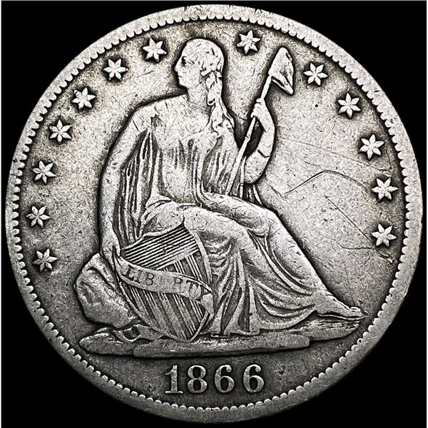 1866-S Seated Liberty Half Dollar LIGHTLY CIRCULAT