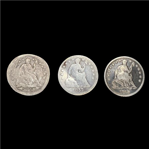 [3] Seated Liberty Half Dimes (1855, 1857, 1858-O)