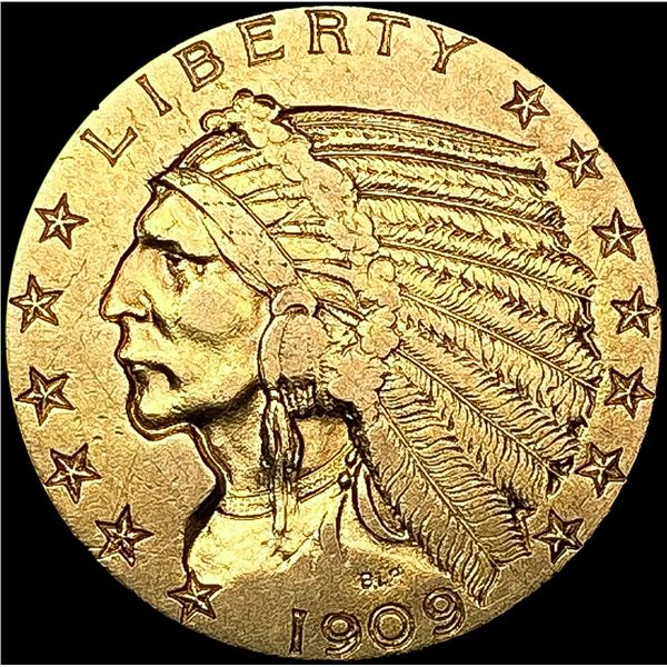 1909 $5 Gold Half Eagle CLOSELY UNCIRCULATED