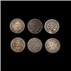 Image 2 : [6] Varied US SILV Half Dimes (1835, (2) 1837, 184