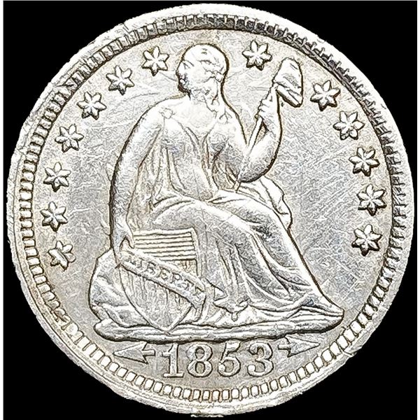 1853 Arws Seated Liberty Half Dime UNCIRCULATED