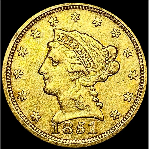 1851 $2.50 Gold Quarter Eagle NEARLY UNCIRCULATED