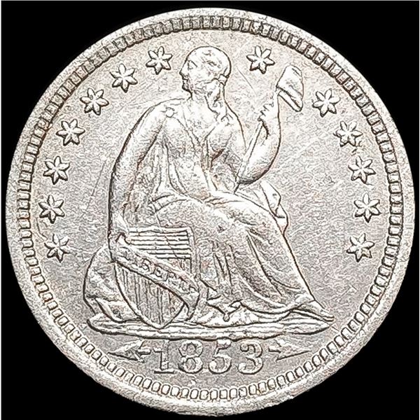 1853 Arws Seated Liberty Half Dime UNCIRCULATED