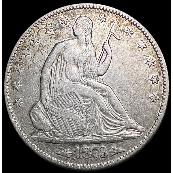 1873 Arws Seated Liberty Half Dollar CLOSELY UNCIR