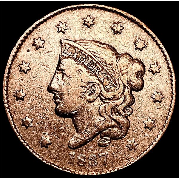 1837 Braided Hair Large Cent LIGHTLY CIRCULATED