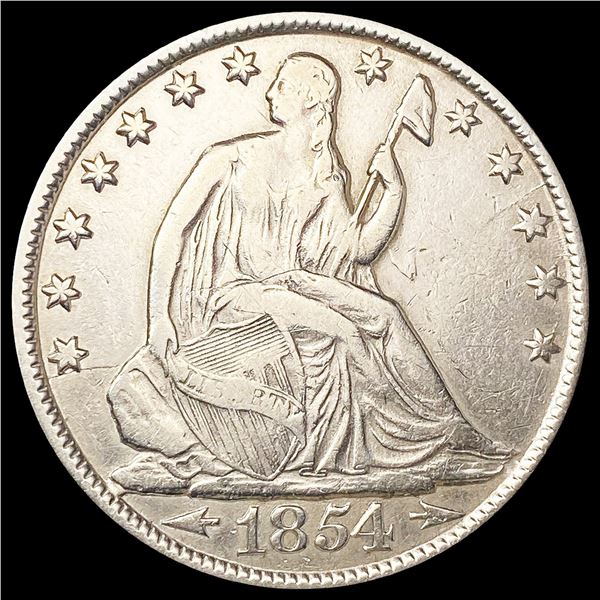 1854-O Arws Seated Liberty Half Dollar ABOUT UNCIR