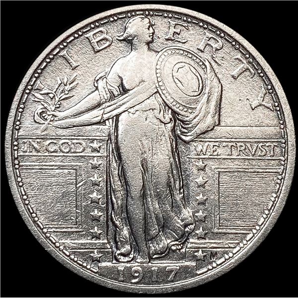 1917 T1 Standing Liberty Quarter CLOSELY UNCIRCULA