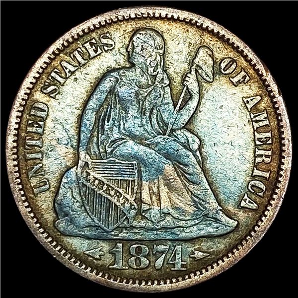 1874 Arws Seated Liberty Dime CLOSELY UNCIRCULATED