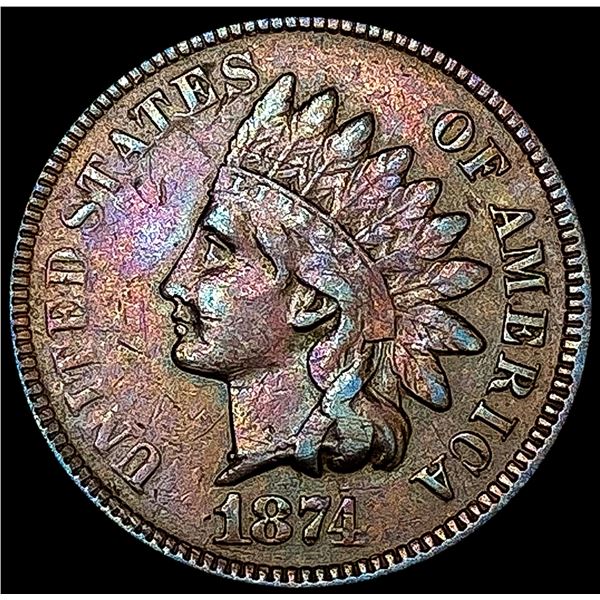 1874 Indian Head Cent NEARLY UNCIRCULATED