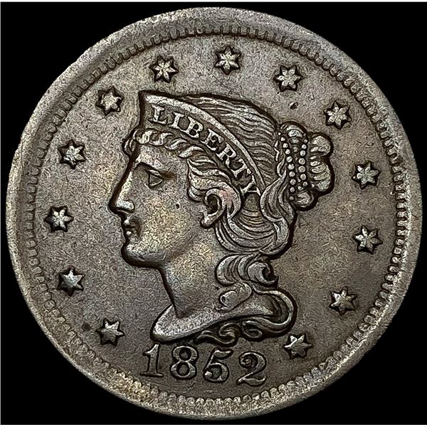 1852 Braided Hair Large Cent CLOSELY UNCIRCULATED