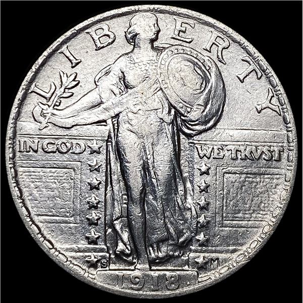 1918-S Standing Liberty Quarter NEARLY UNCIRCULATE