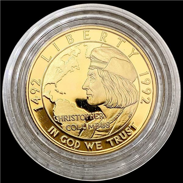 1992-W US Commem .25oz Gold $5 GEM PROOF