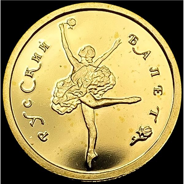 1993 Russia 1/10oz Gold 25 Roubles GEM PROOF