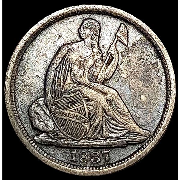 1837 No Stars Seated Liberty Half Dime LIGHTLY CIR