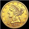 Image 1 : 1884-S $5 Gold Half Eagle CLOSELY UNCIRCULATED