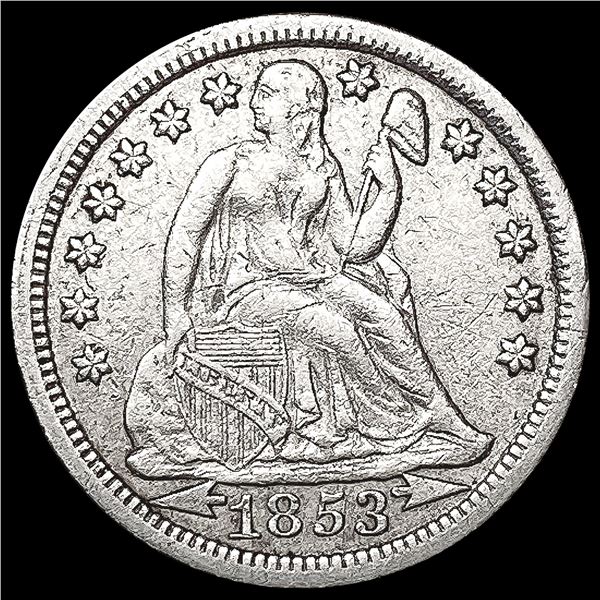 1853 Arws Seated Liberty Dime CLOSELY UNCIRCULATED