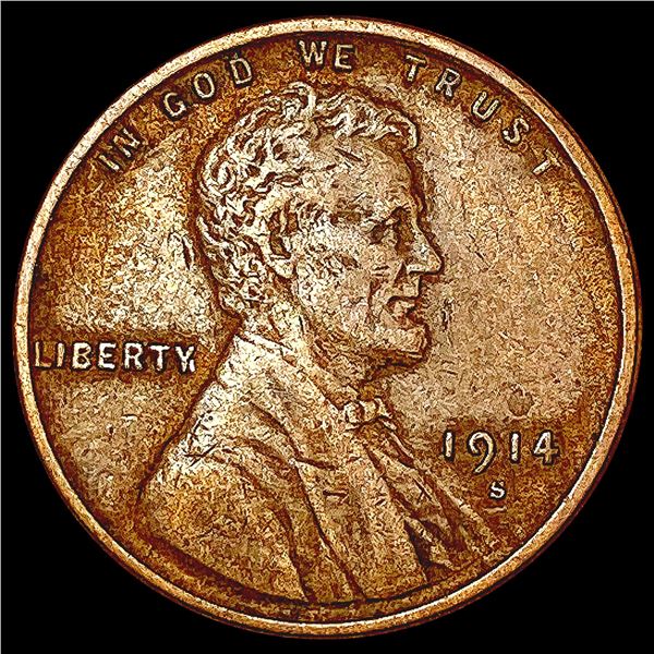 1914-S Wheat Cent CLOSELY UNCIRCULATED