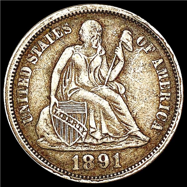 1891-O Seated Liberty Dime LIGHTLY CIRCULATED