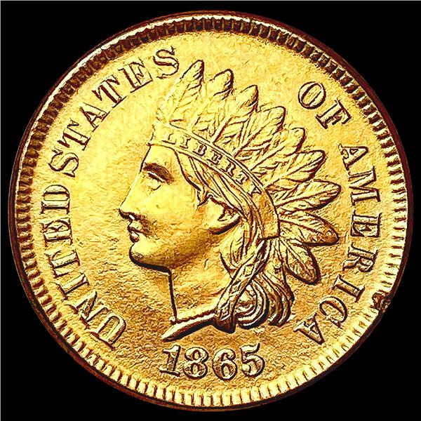 1865 Fancy 5 RD Indian Head Cent GEM BU