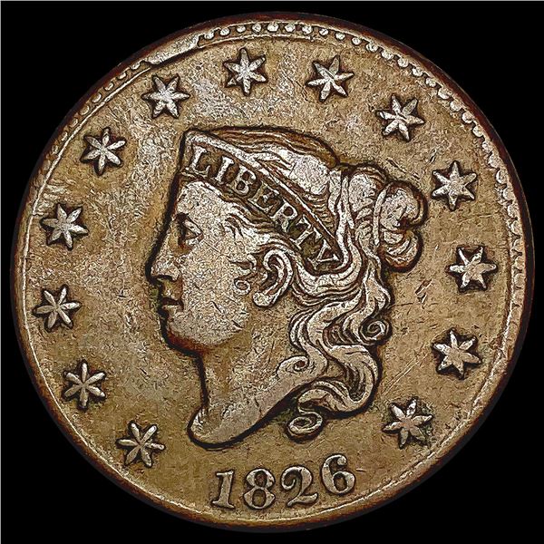 1826 Coronet Head Large Cent LIGHTLY CIRCULATED