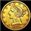 Image 1 : 1901-S $5 Gold Half Eagle CLOSELY UNCIRCULATED