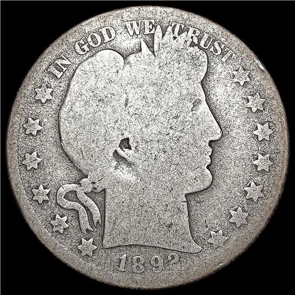 1892-S Barber Half Dollar NICELY CIRCULATED
