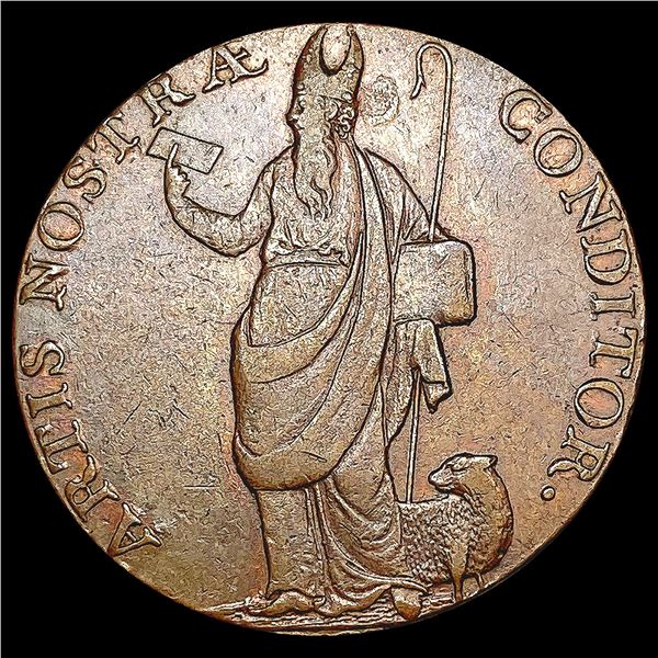 1791 Leeds Colonial Halfpenny LIGHTLY CIRCULATED