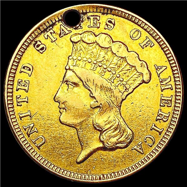 1854 $3 Gold Piece NICELY CIRCULATED