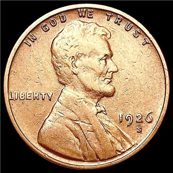 1926-S Wheat Cent NEARLY UNCIRCULATED