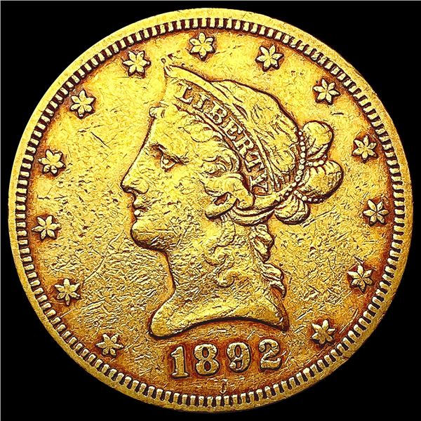 1892 $10 Gold Eagle NEARLY UNCIRCULATED