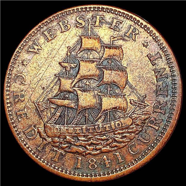 1837 Van Buren Webster Colonial Coin CLOSELY UNCIR