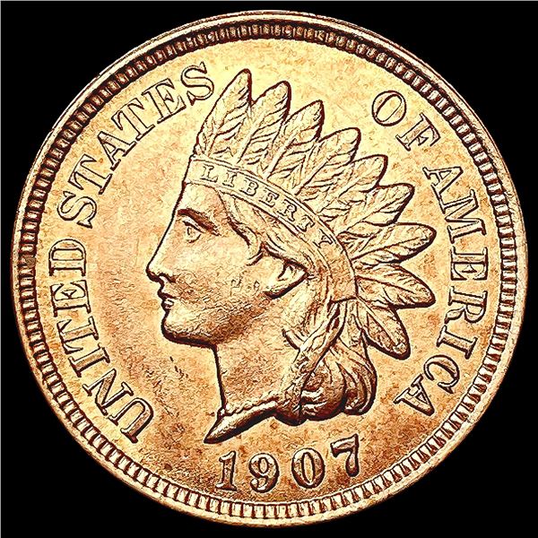 1907 RED Indian Head Cent GEM BU