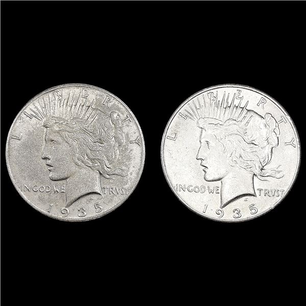 [2] 1935 Peace Silver Dollars CLOSELY UNCIRCULATED