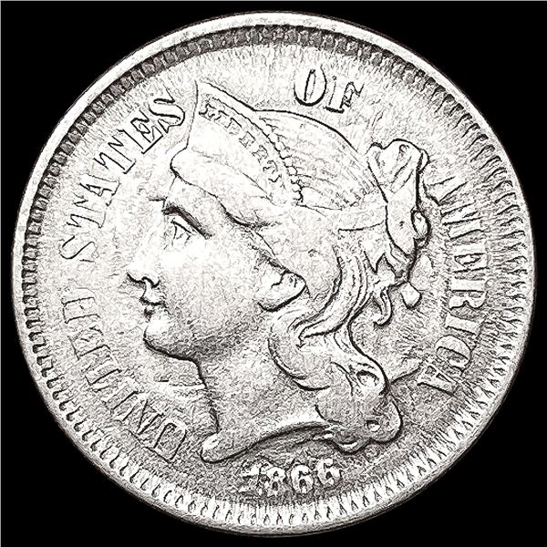 1866 Nickel Three Cent LIGHTLY CIRCULATED