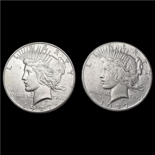 [2] Peace Silver Dollars [1927, 1927-S] CLOSELY UN