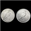 Image 2 : [2] Peace Silver Dollars [1927, 1934] CLOSELY UNCI