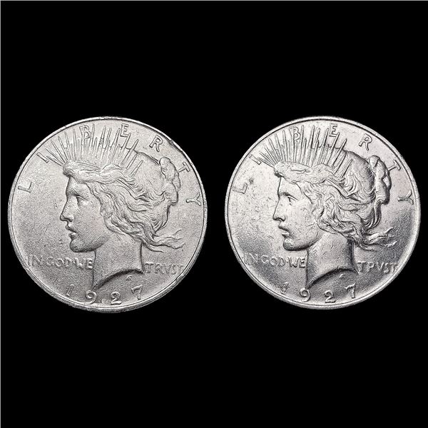 [2] 1927-D Peace Silver Dollars CLOSELY UNCIRCULAT