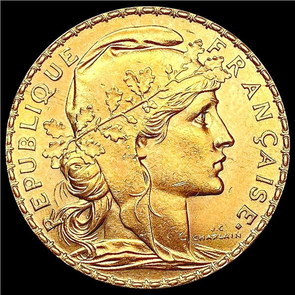1913 France .1867oz Gold 20 Francs GEM BU
