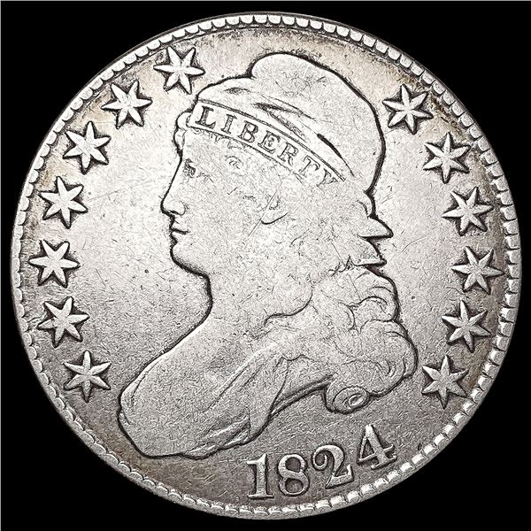 1824 Capped Bust Half Dollar NICELY CIRCULATED
