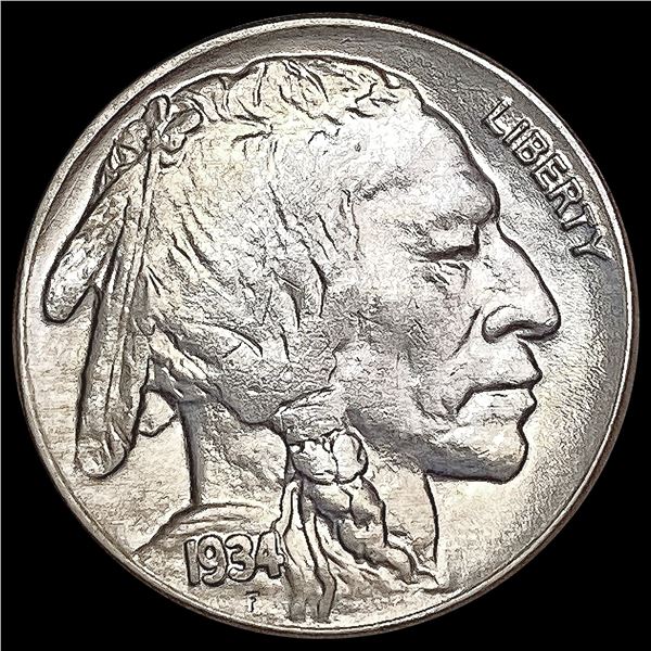1934 Toned Buffalo Nickel GEM BU