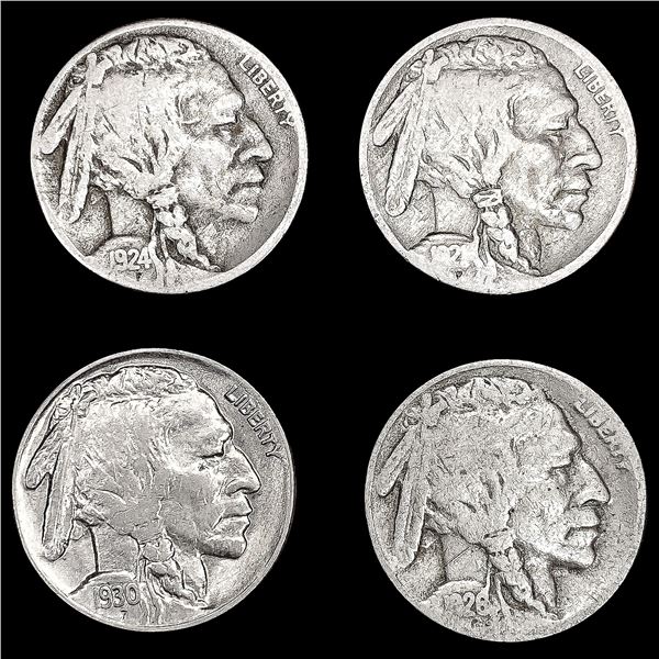 [4] Buffalo Nickels [1921-S, 1924-S, 1926-S, 1930]