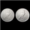 Image 2 : [2] 1925-S Peace Silver Dollars CLOSELY UNCIRCULAT