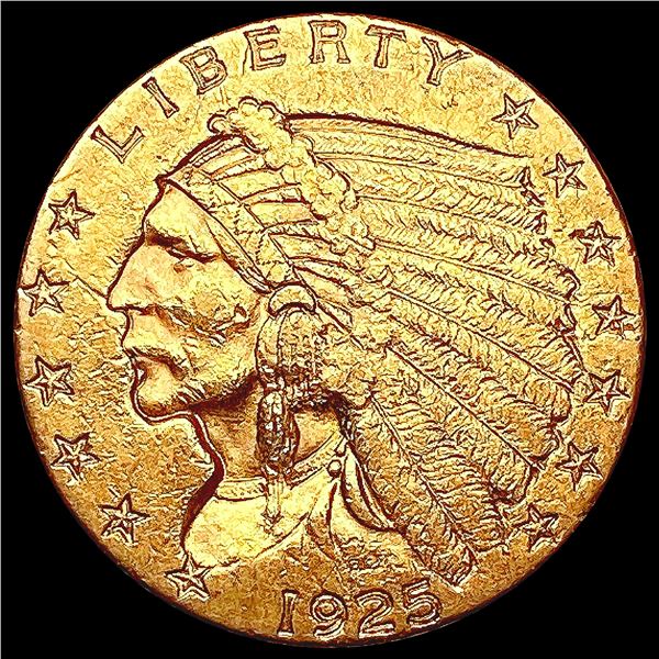 1925-D $2.50 Gold Quarter Eagle CLOSELY UNCIRCULAT