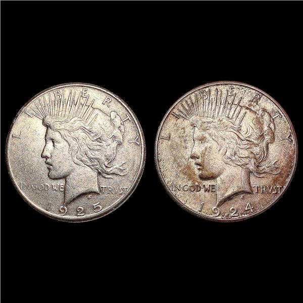 [2] Peace Silver Dollars [1924-S, 1925-S] CLOSELY