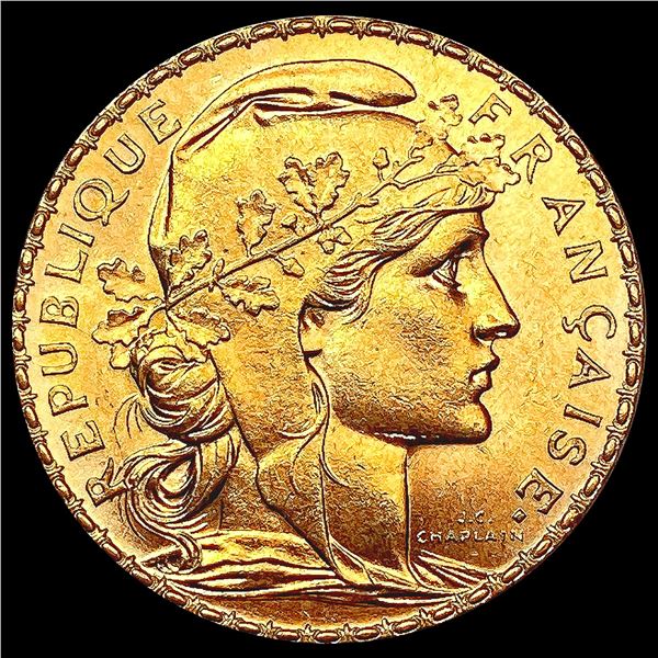 1909 France .1867oz Gold 20 Francs CHOICE BU