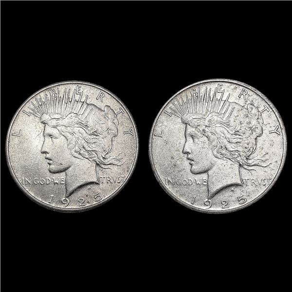 [2] 1925-S Peace Silver Dollars CLOSELY UNCIRCULAT