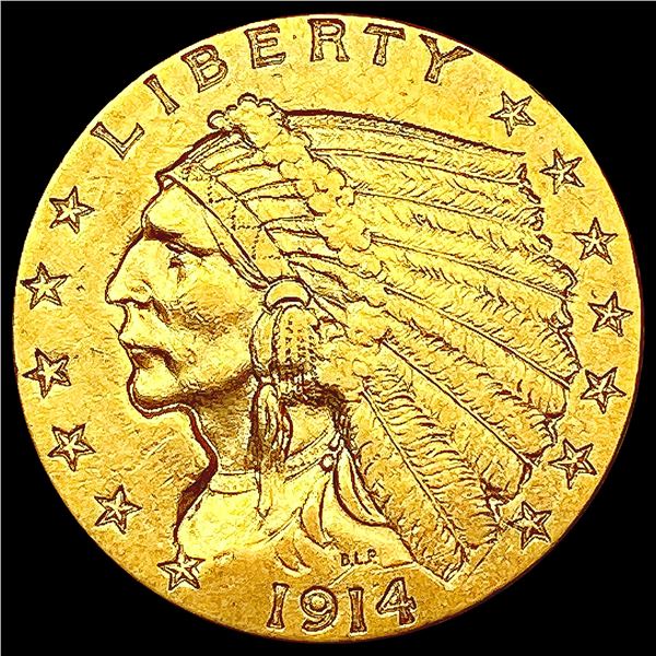 1914 $2.50 Gold Quarter Eagle CLOSELY UNCIRCULATED